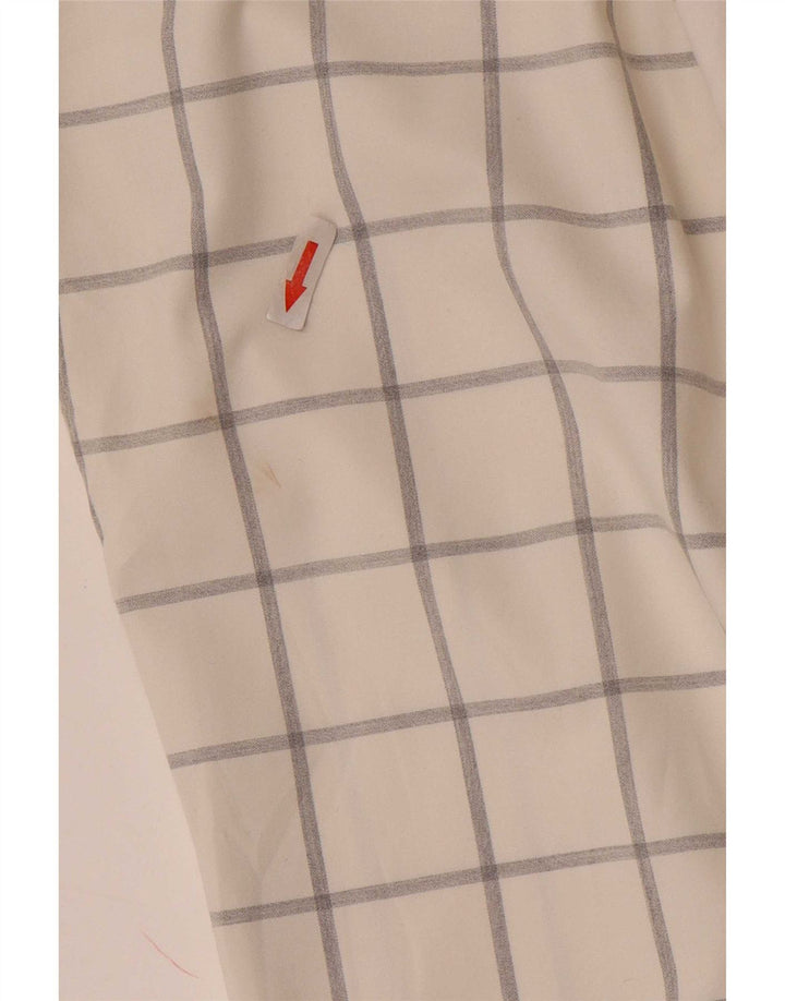Zara Ανδρικό Slim παντελόνι Chino EU 40 Medium W31 L33 White Check Polyester