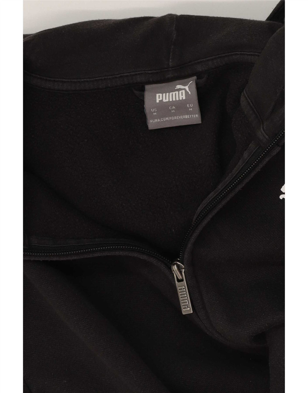 Γυναικείο πουλόβερ με κουκούλα με φερμουάρ Puma UK 14 μεσαίο μαύρο