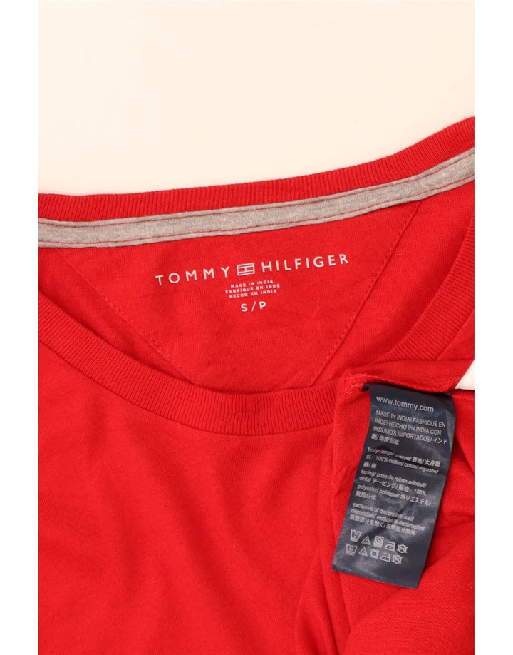 Tommy Hilfiger Ανδρικό γραφικό τοπ μακρυμάνικο μικρό κόκκινο βαμβακερό