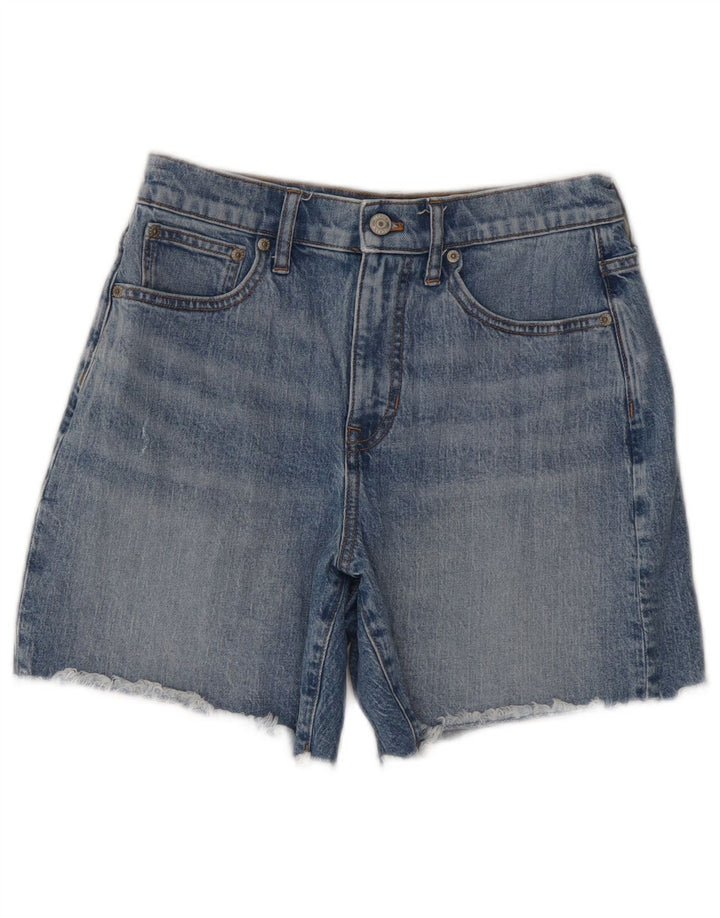 J. CREW Γυναικείο ψηλόμεσο τζιν σορτς W27 Μικρό μπλε βαμβακερό