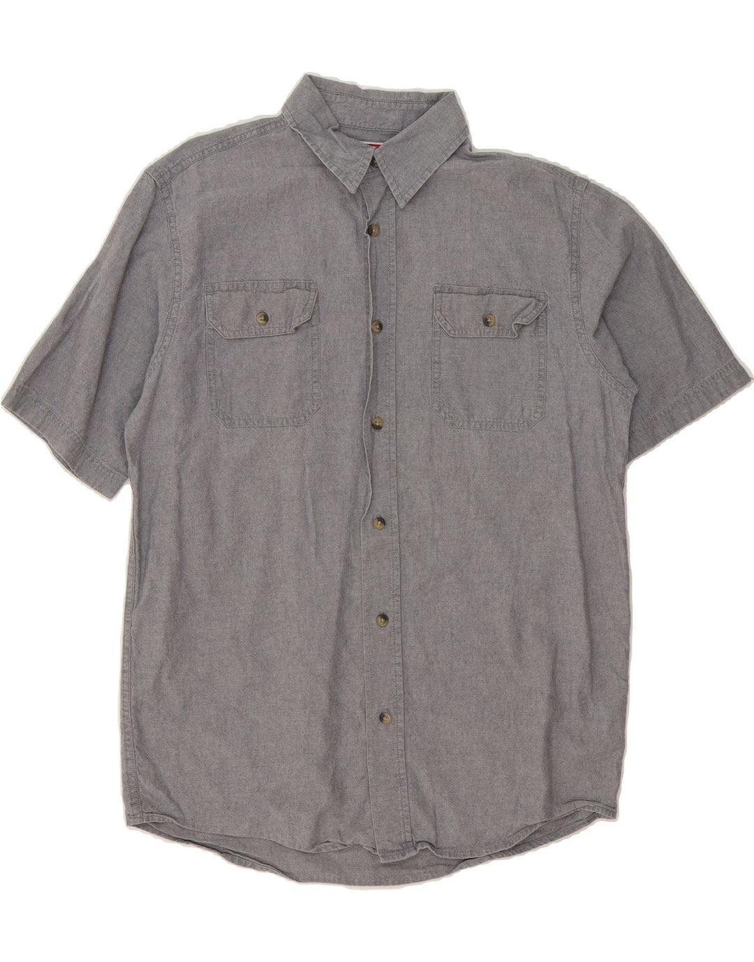 WRANGLER Mens Short Sleeve Shirt Small Grey Cotton Vintage Wrangler and Second-Hand Wrangler from Messina Hembry 