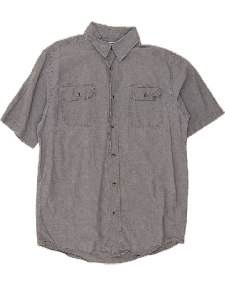 WRANGLER Mens Short Sleeve Shirt Small Grey Cotton Vintage Wrangler and Second-Hand Wrangler from Messina Hembry 