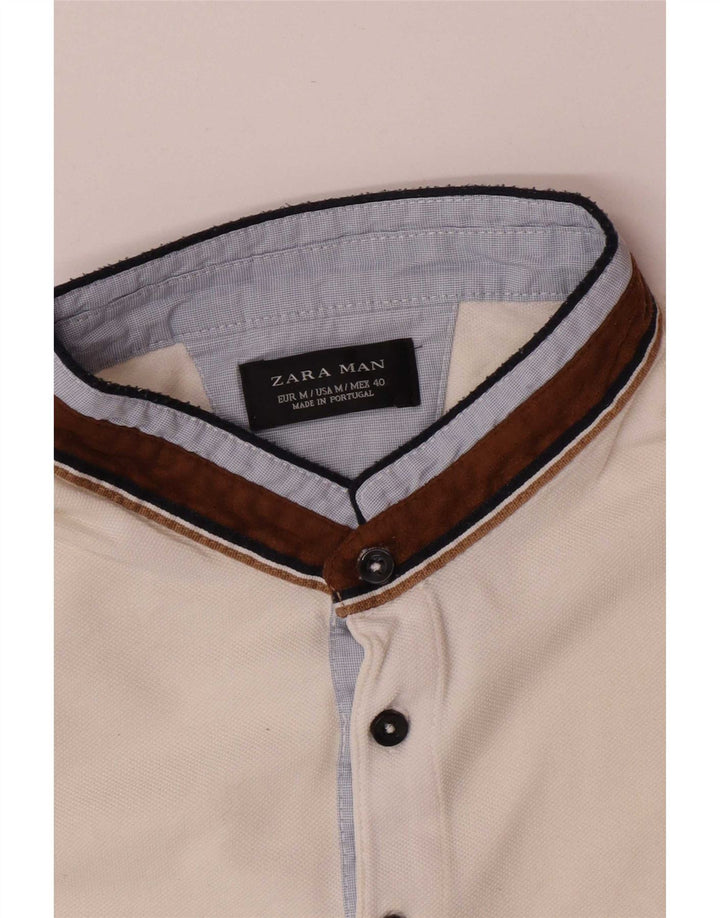 Zara Ανδρικό Πόλο Μπλουζάκι Μεσαίο Λευκό