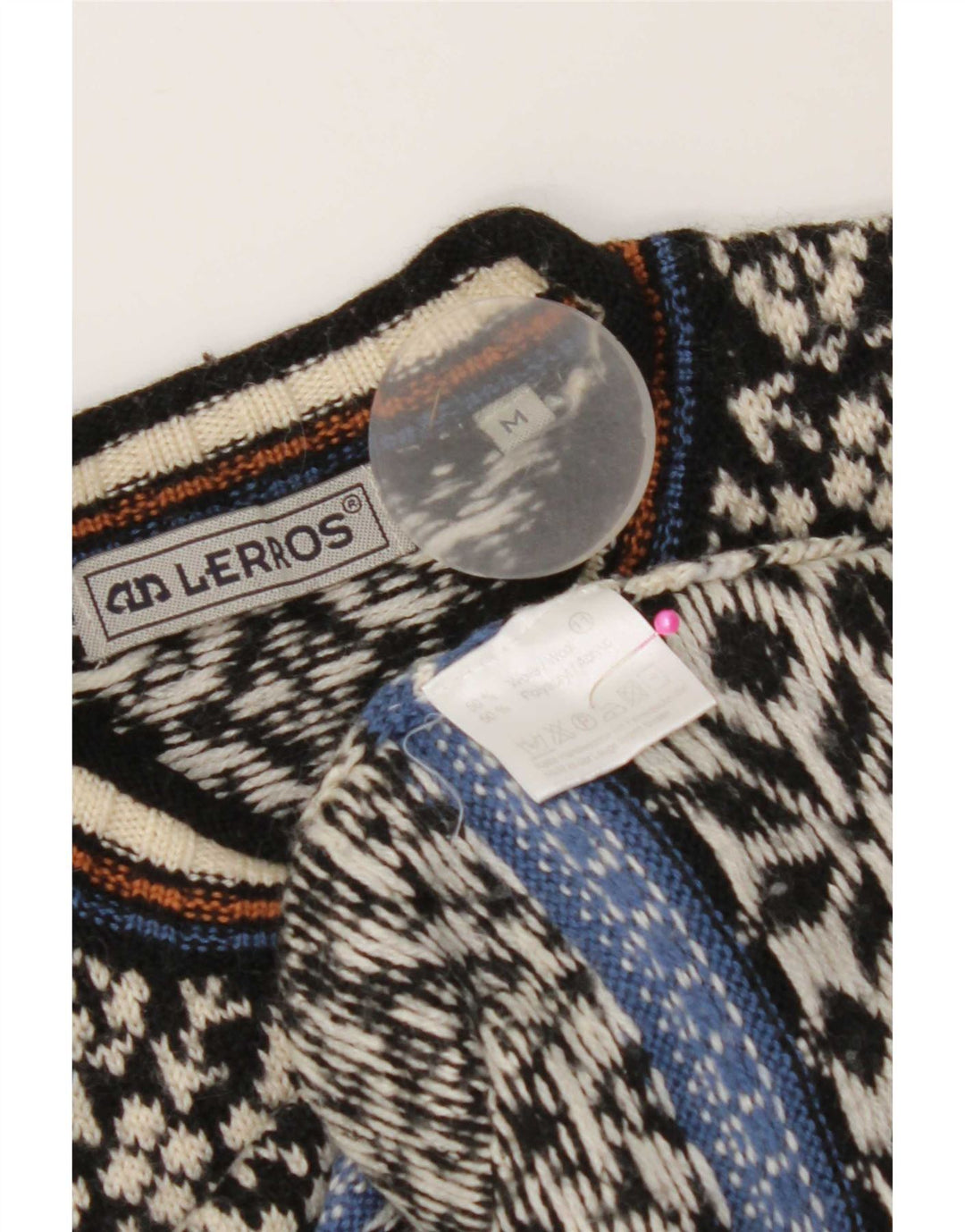 Ανδρικό πουλόβερ Lerros Crew Neck Jumper Medium Black Fair Isle Wool