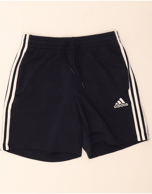 Γυναικείο αθλητικό σορτς ADIDAS UK 12 μεσαίο μπλε βαμβακερό