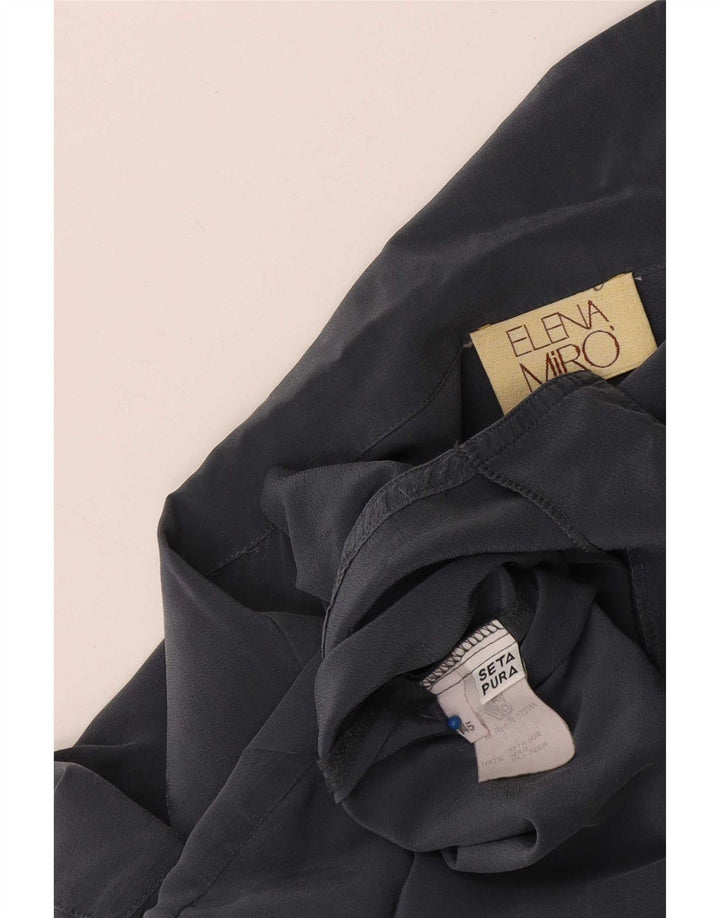 ELENA MIRO Γυναικείο πουκάμισο Oversized Φόρεμα IT 45 Μεγάλο Γκρι Μεταξωτό