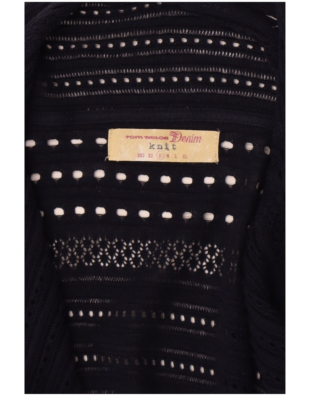Tom Tailor Γυναικείο ασύμμετρο ανοιχτό πουλόβερ UK 10 Small Navy Blue