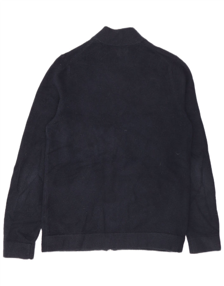 MARKS & SPENCER Ανδρικό πουλόβερ ζακέτα αυτόγραφο Μικρό Navy Blue Polyamide