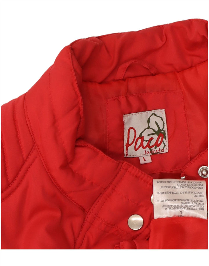 Paco Γυναικείο padded Gilet UK 16 Large Red Polyester