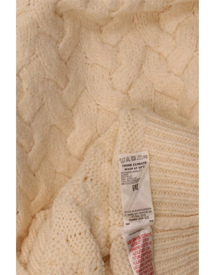 Marks & Spencer Γυναικείο πουλόβερ με λαιμό χελώνα UK 10 Small Beige