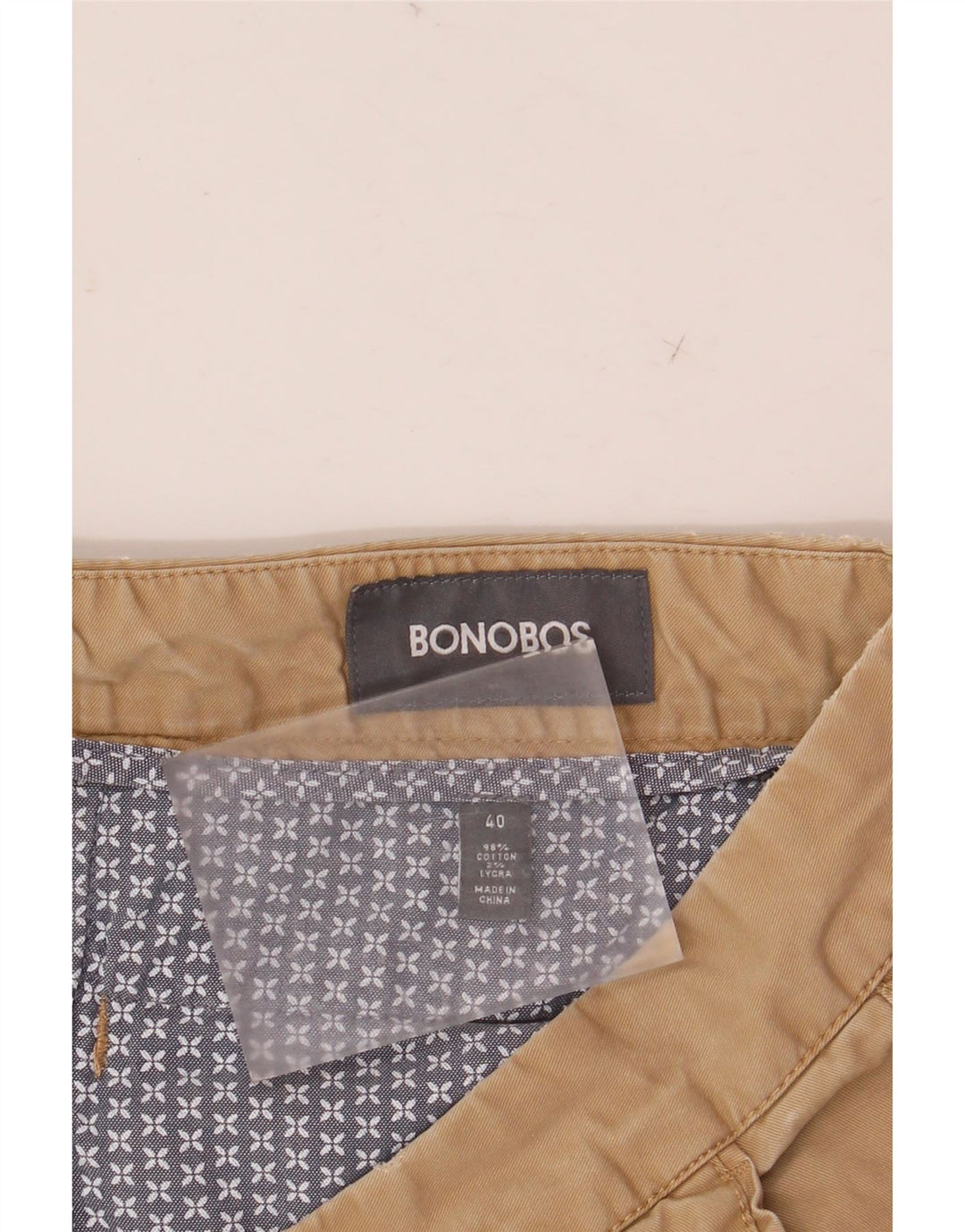 BONOBOS Ανδρικό σορτς Chino W40 XL Μπεζ βαμβακερό