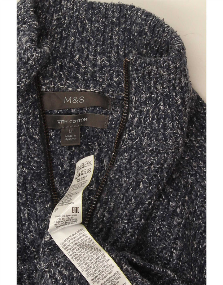 Ανδρικό πουλόβερ με φερμουάρ Marks & Spencer, Ακρυλικό μεσαίο μπλε