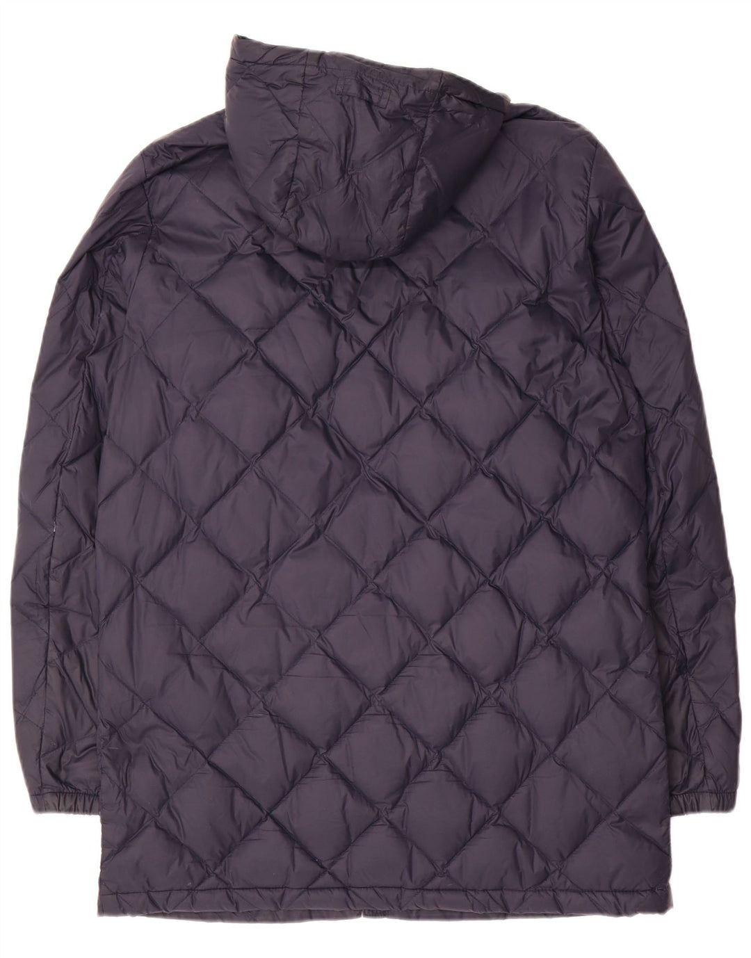 MASSIMO DUTTI Γυναικείο παλτό με κουκούλα UK 16 Large Navy Blue Polyamide