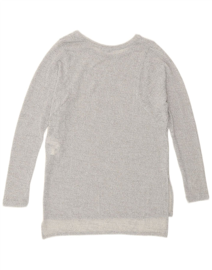 Zara γυναικείο μακρυμάνικο μπλουζάκι UK 10 Small Grey Flecked Polyester