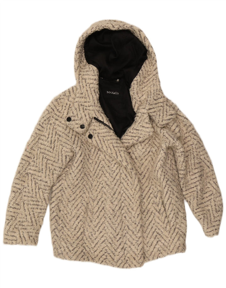Max & Co. Γυναικείο Πανωφόρι με κουκούλα UK 6 XS Off White Chevron