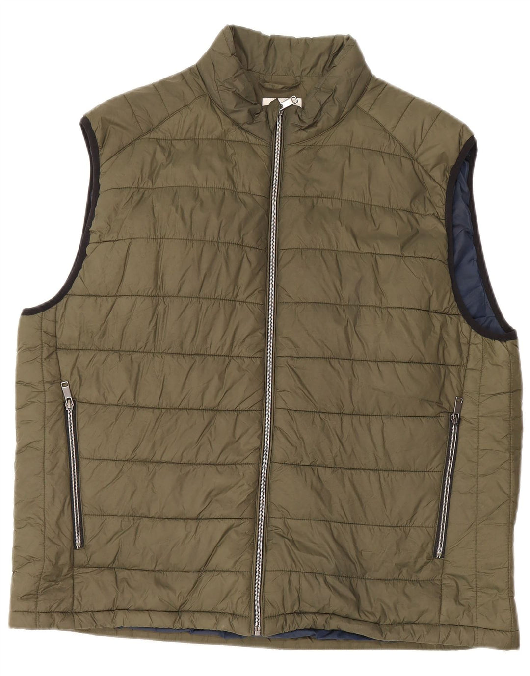 Zara Mens Padded Gilet UK 44 2XL Khaki