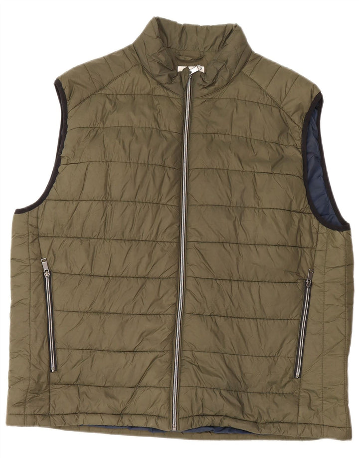 Zara Mens Padded Gilet UK 44 2XL Khaki