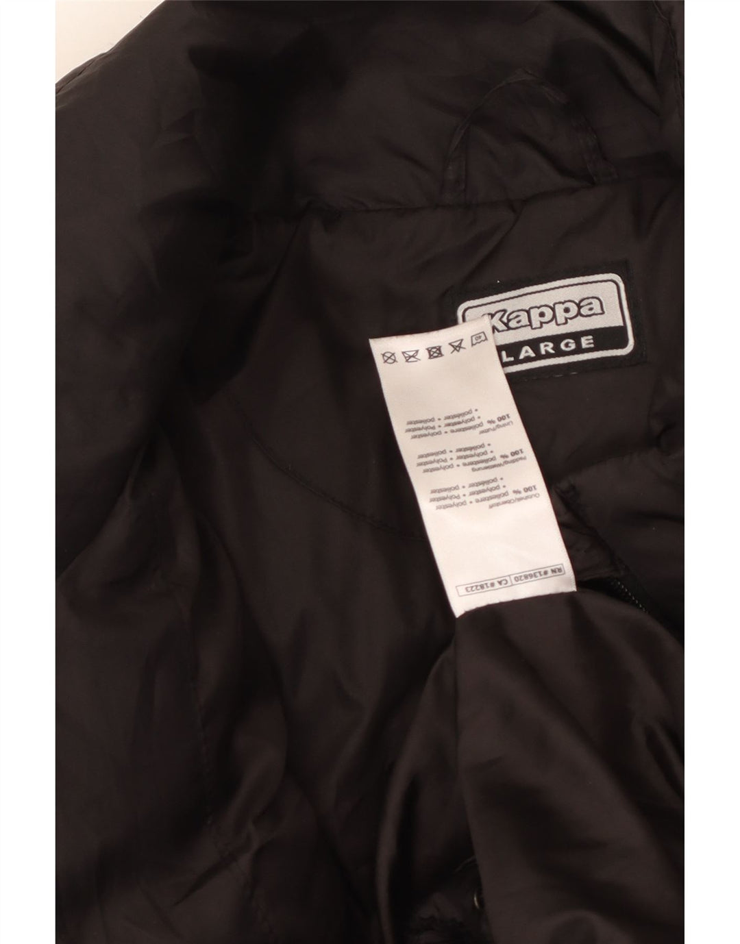 KAPPA Ανδρικό μπουφάν με επένδυση UK 40 μεγάλο μαύρο πολυεστέρα