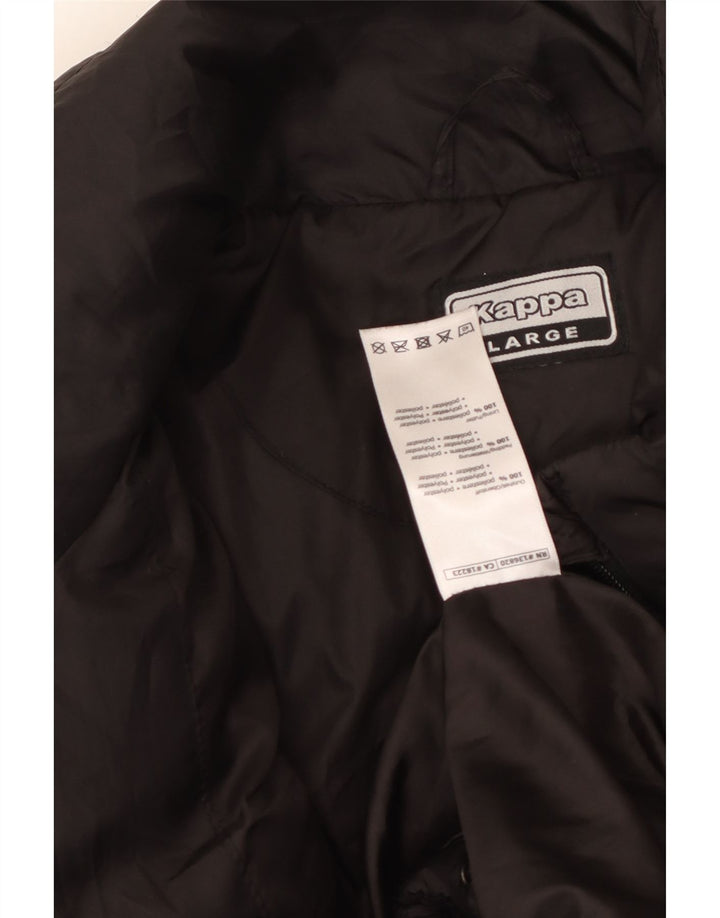 KAPPA Ανδρικό μπουφάν με επένδυση UK 40 μεγάλο μαύρο πολυεστέρα