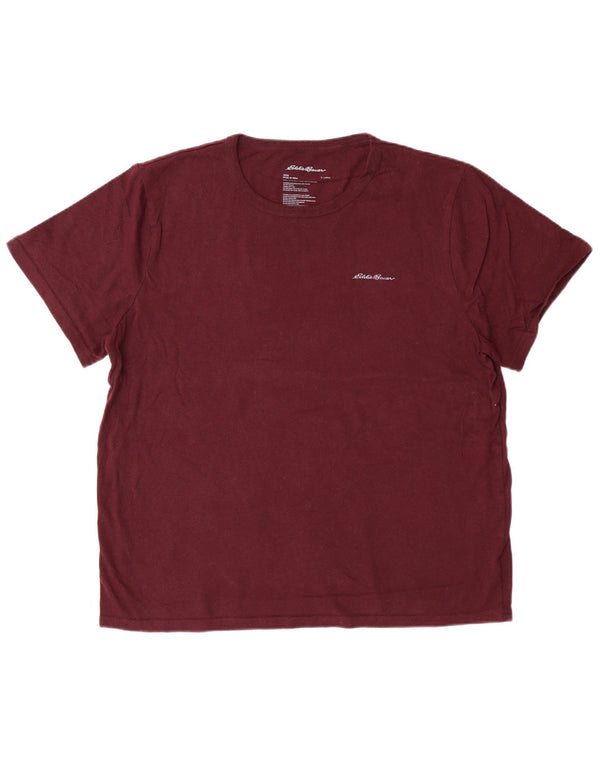 Eddie Bauer Ανδρικό T-Shirt Top XL Βουργουνδί Βαμβακερό