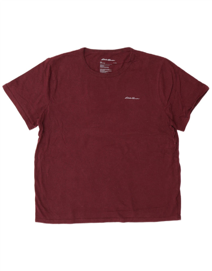 Eddie Bauer Ανδρικό T-Shirt Top XL Βουργουνδί Βαμβακερό