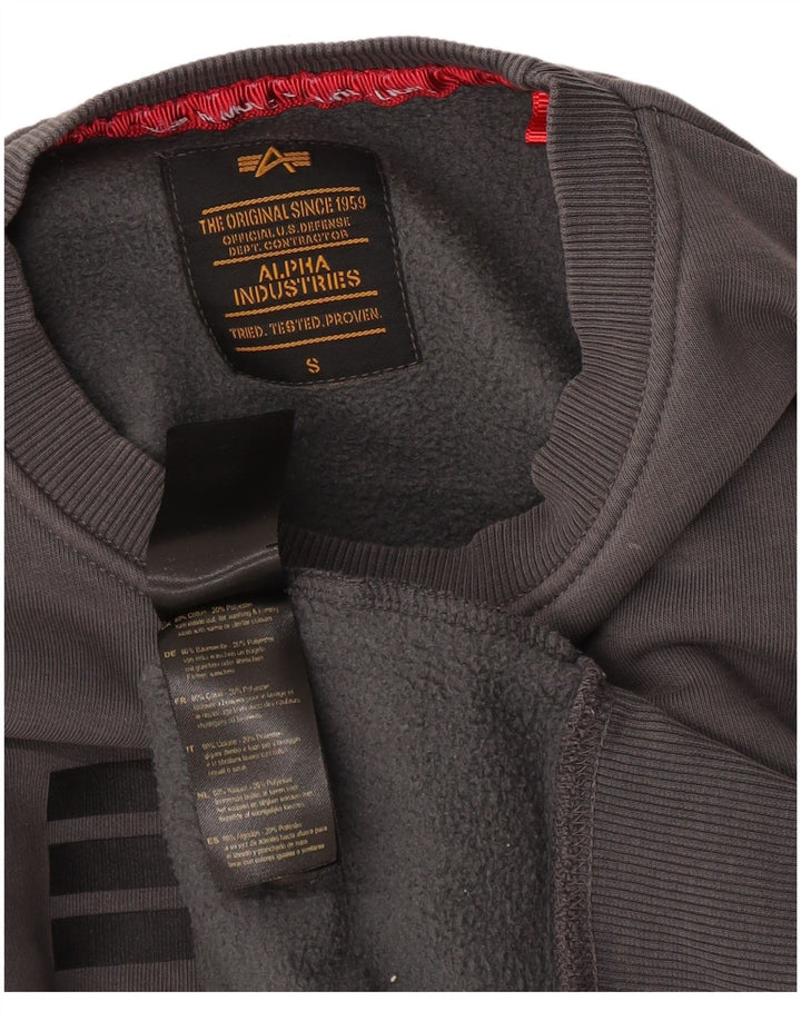 Ανδρικό γραφικό φούτερ Alpha Industries Jumper Μικρό γκρι βαμβακερό