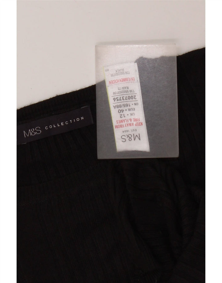 Marks & Spencer Γυναικείο πουλόβερ με λαιμόκοψη UK 12 Medium Black