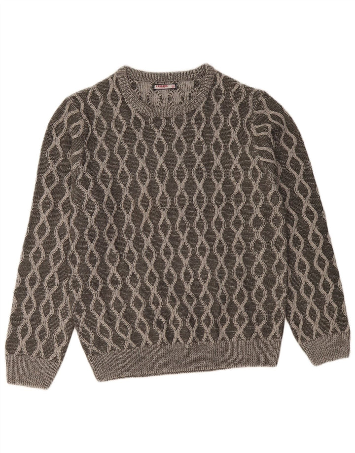 CARRERA Ανδρικό πουλόβερ με λαιμόκοψη μεσαίου γκρι γεωμετρικό ακρυλικό