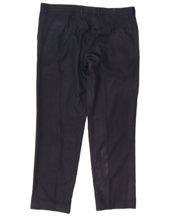 Ανδρικό ίσιο παντελόνι Marks & Spencer W38 L31 Navy Blue Polyester