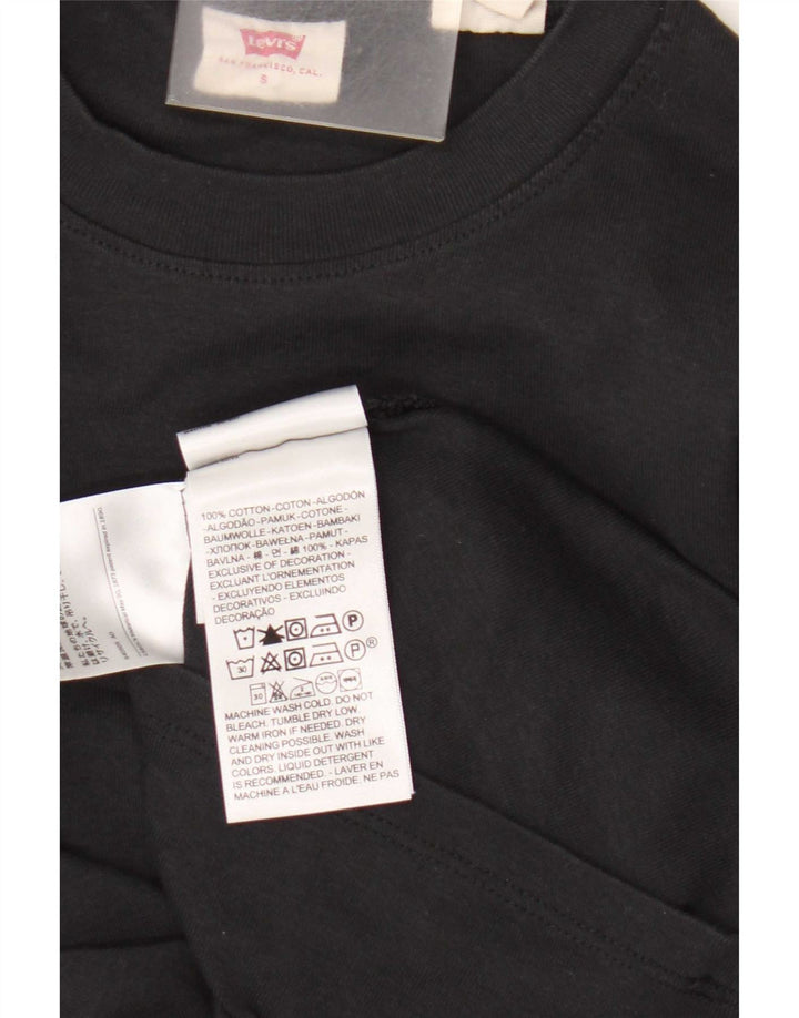 Γυναικείο τοπ Levi's μακρυμάνικο UK 10 Small μαύρο βαμβακερό