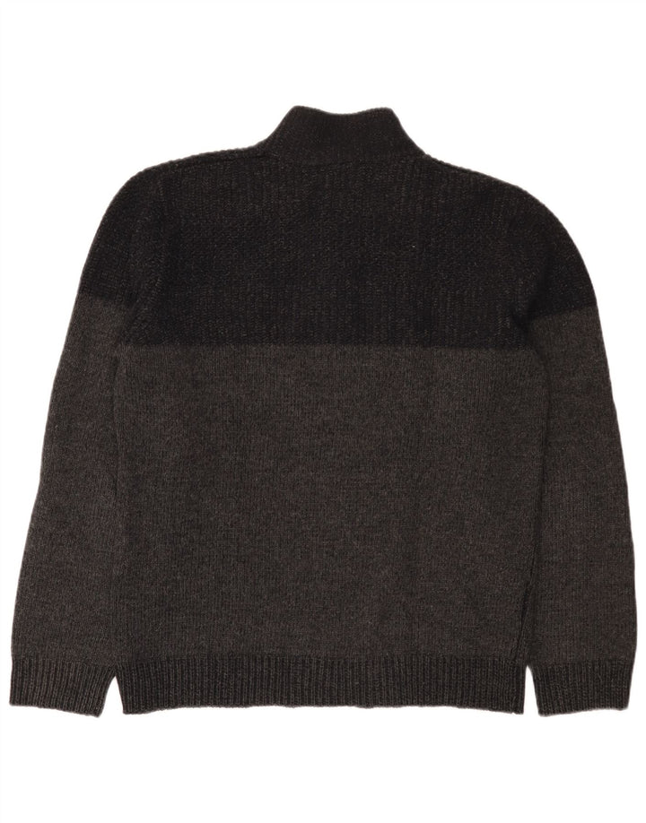 Massimo Dutti Ανδρικό πουλόβερ με λαιμό με κουμπιά XL με γκρι φλύκταινα