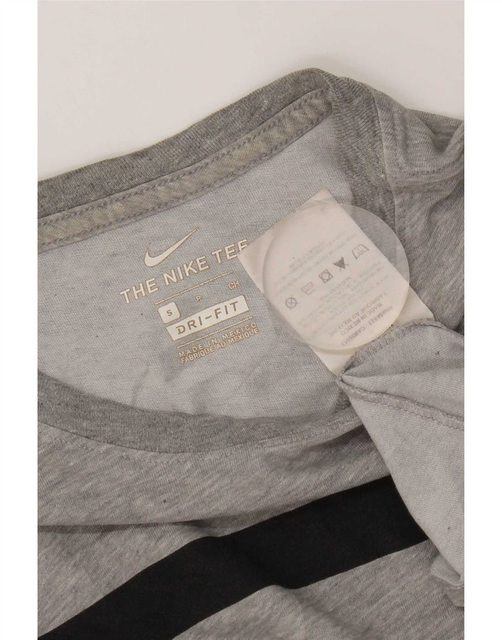 Μπλουζάκι Nike ανδρικό Dri Fit γραφικό μπλουζάκι, μικρό γκρι βαμβακερό