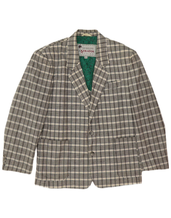 Stratos Ανδρική 2 κουμπιά 2 τεμαχίων UK 38 Medium Grey Check Classic