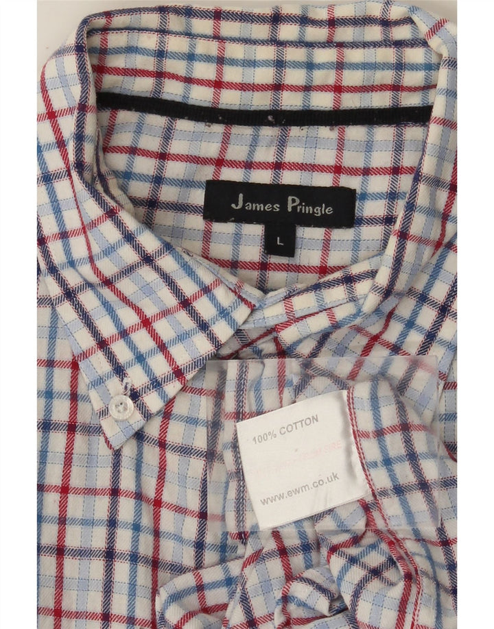 JAMES PRINGLE Ανδρικό φανελένιο πουκάμισο μεγάλο μπλε βαμβακερό