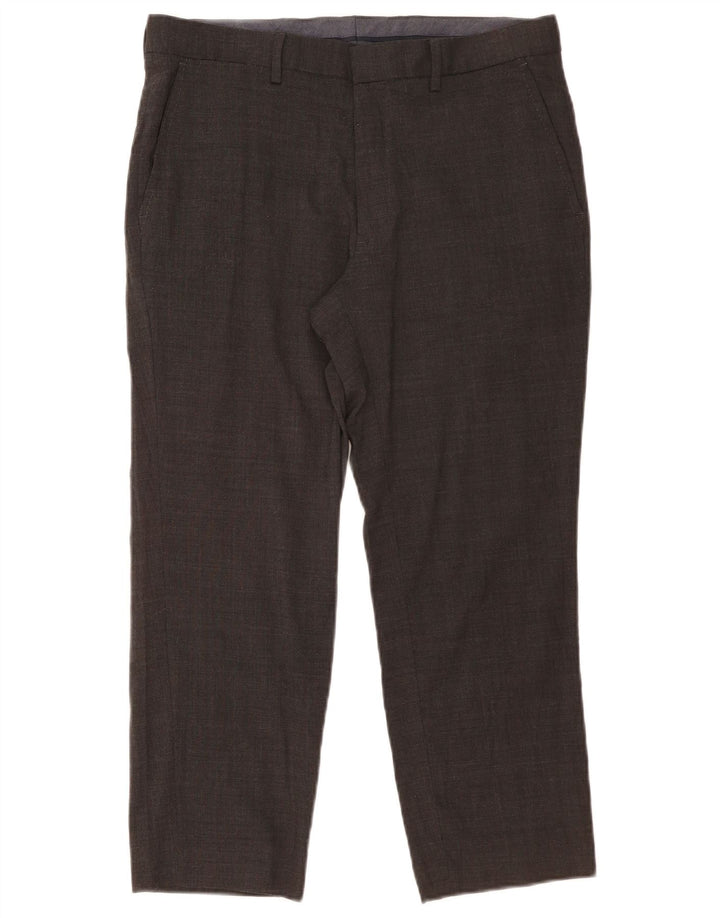 Ανδρικό ίσιο παντελόνι Marks & Spencer Crop ίσιο W34 L25 Γκρι μαλλί
