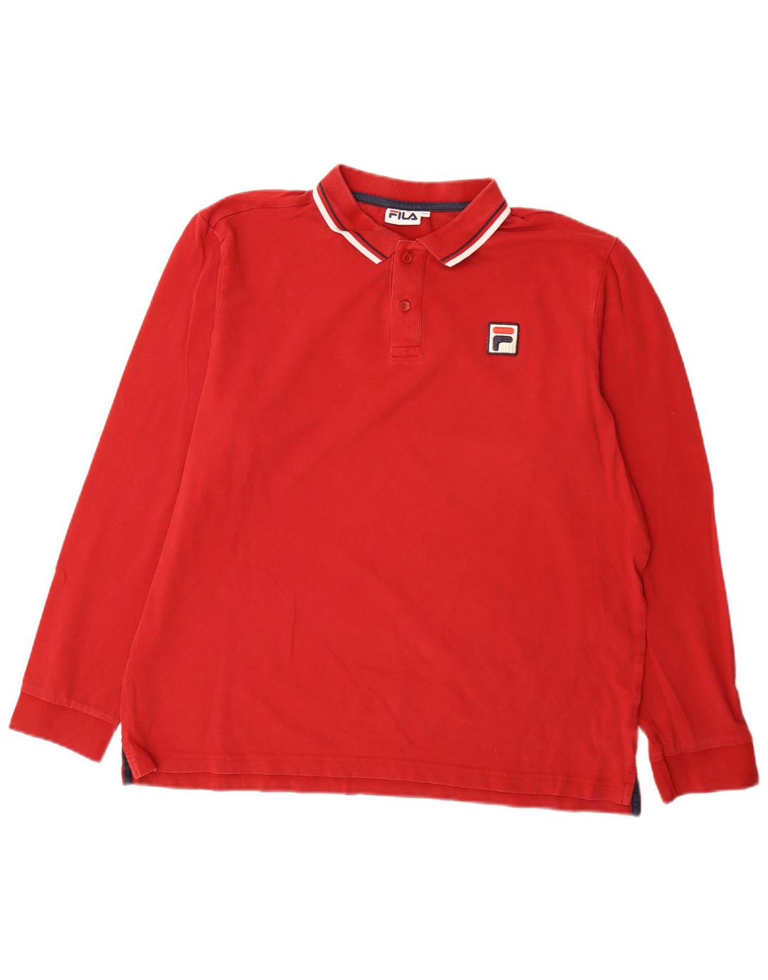 Fila Ανδρικό μακρυμάνικο μπλουζάκι πόλο 2XL κόκκινο ριγέ