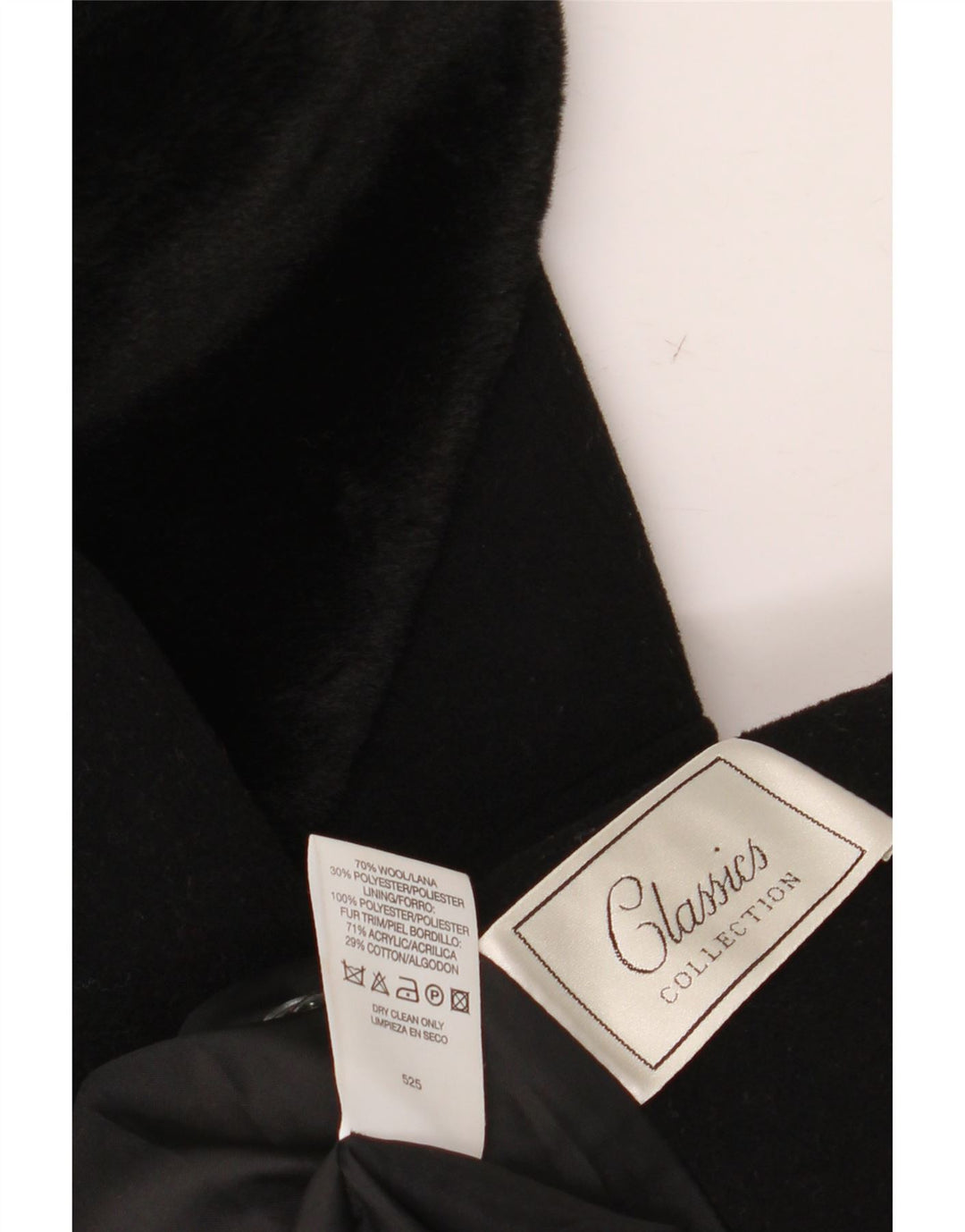 St. Bernard Γυναικείο παλτό με διπλό στήθος UK 14 μεγάλο μαύρο μαλλί