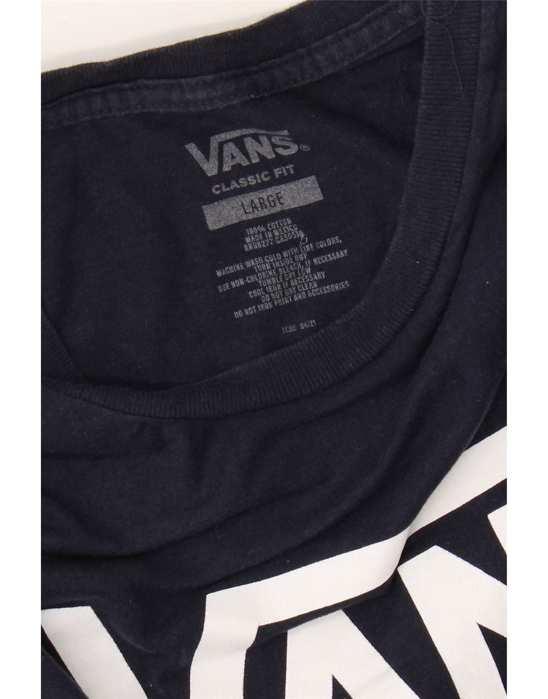 Γραφικό T-Shirt Ανδρικό VANS Classic Fit Top Large Navy Blue από βαμβάκι