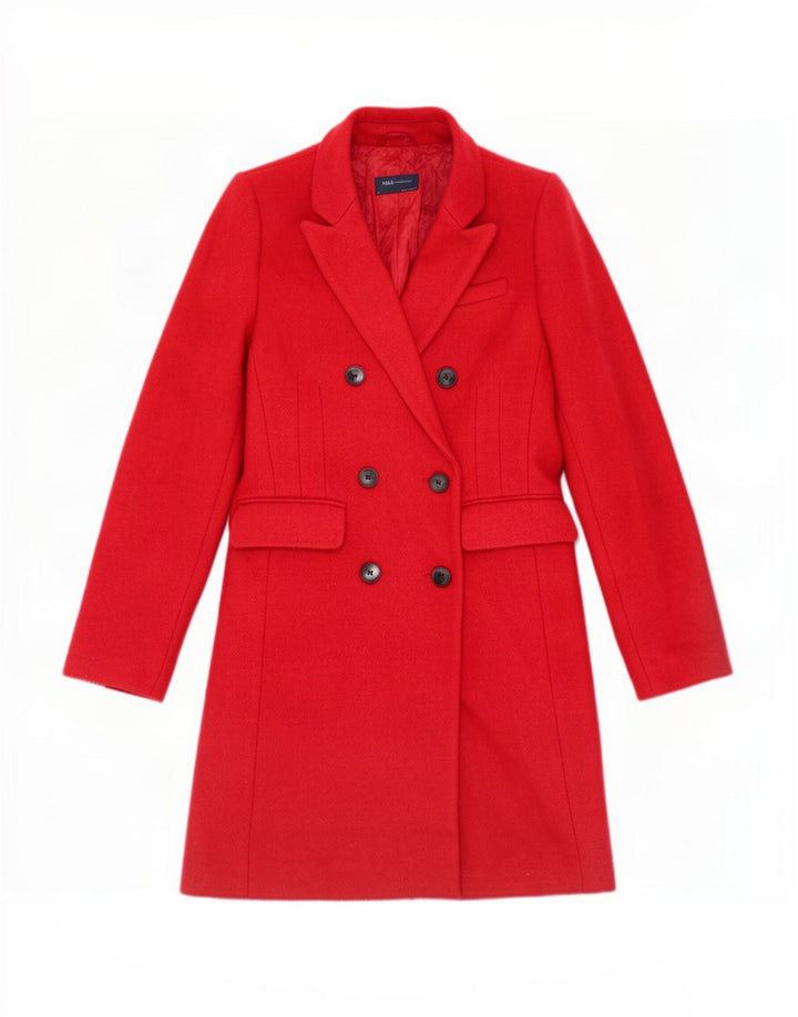Marks & Spencer Γυναικείο Παλτό με διπλό στήθος UK 10 Small Red