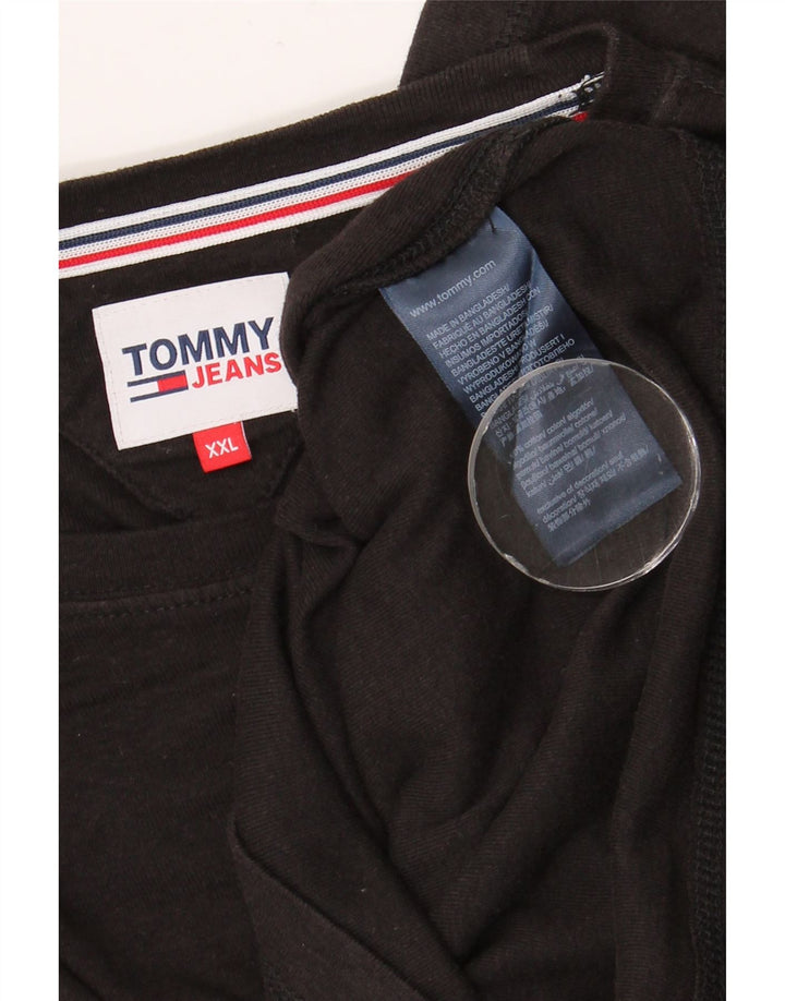 TOMMY HILFIGER Ανδρικό μπλουζάκι μακρυμάνικο 2XL μαύρο βαμβακερό