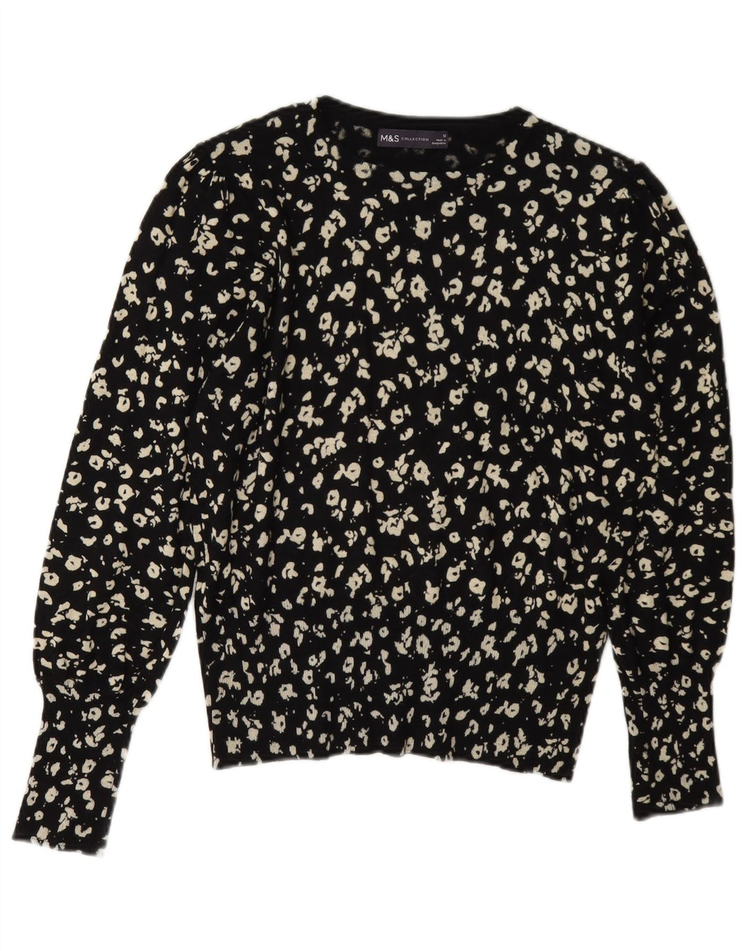 Marks & Spencer Γυναικείο πουλόβερ με λαιμόκοψη UK 12 Medium Black