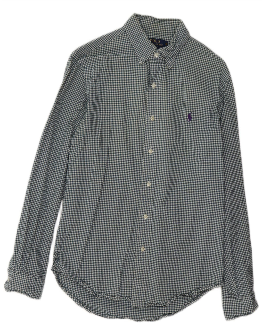 POLO RALPH LAUREN Ανδρικό Stretch πουκάμισο Oxford Flannel Medium Blue Gingham