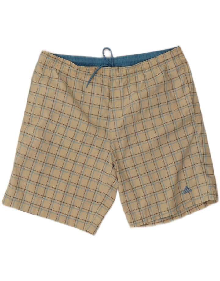 Ανδρικό σορτς κολύμβησης ADIDAS XL Beige Check Polyester