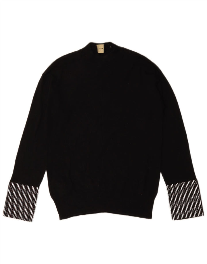 Γυναικείο πουλόβερ με λαιμό χελώνα Pinko UK 12 Medium Black Geometric