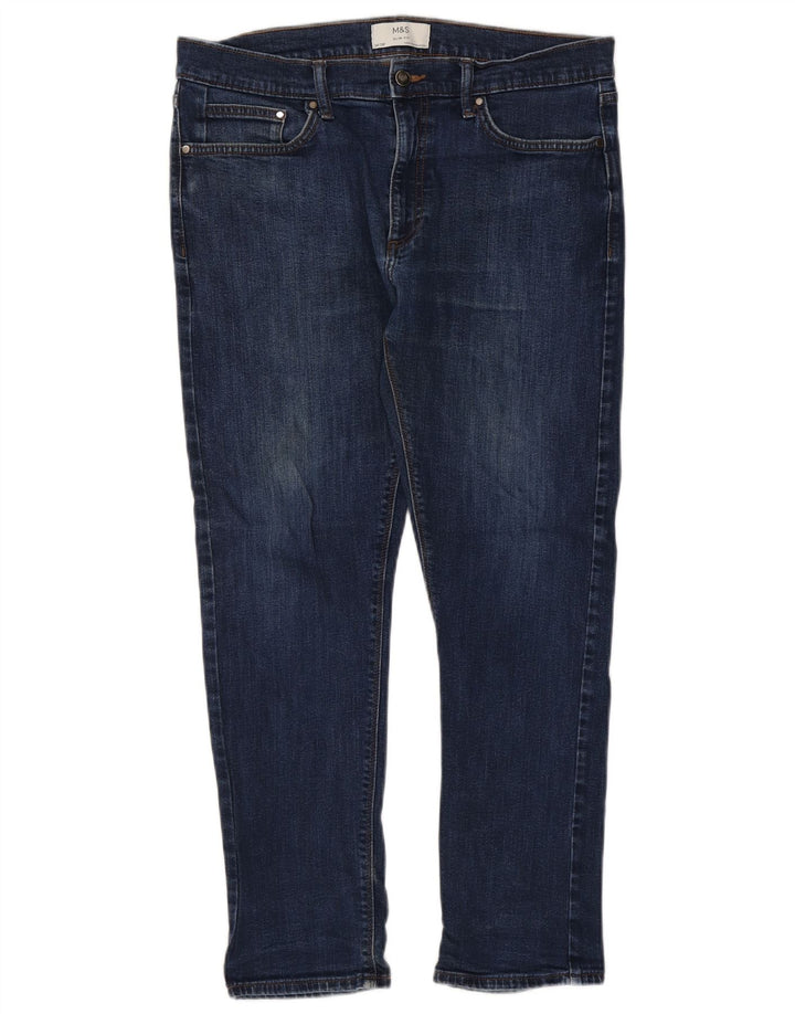 Ανδρικό Slim Jeans Marks & Spencer W34 L29 Blue Cotton
