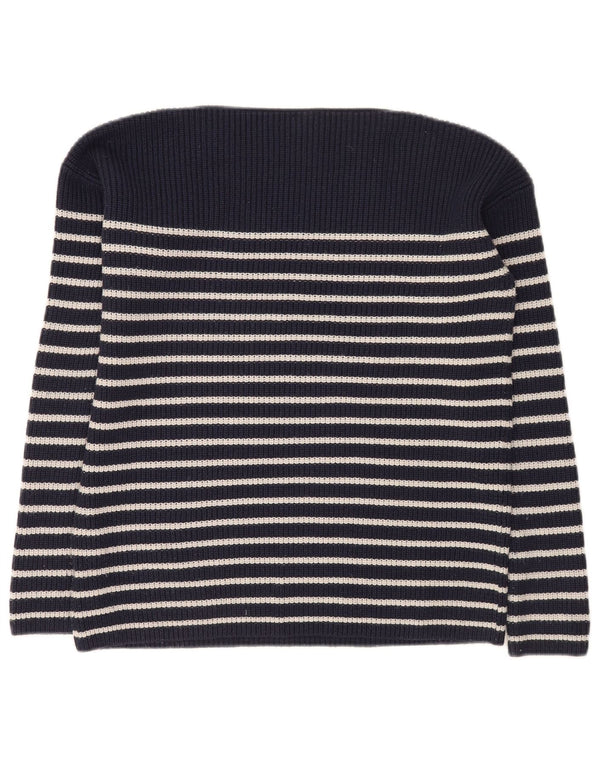 Gap γυναικείο πουλόβερ με λαιμό σκάφος UK 14 Medium Navy Blue ριγέ