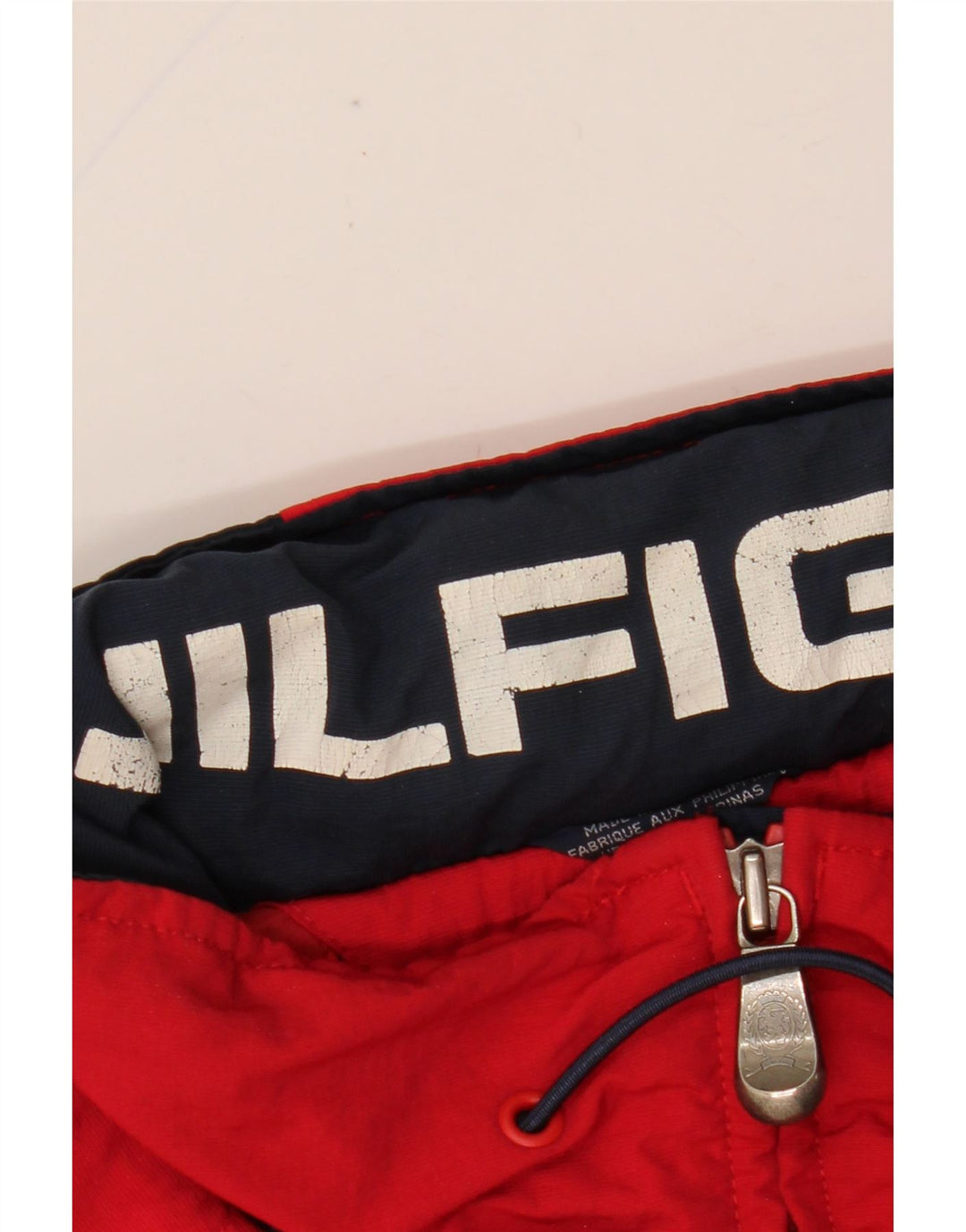 Tommy Hilfiger Ανδρικό μπουφάν βροχής με κουκούλα UK 40 Large Red Colourblock Nylon