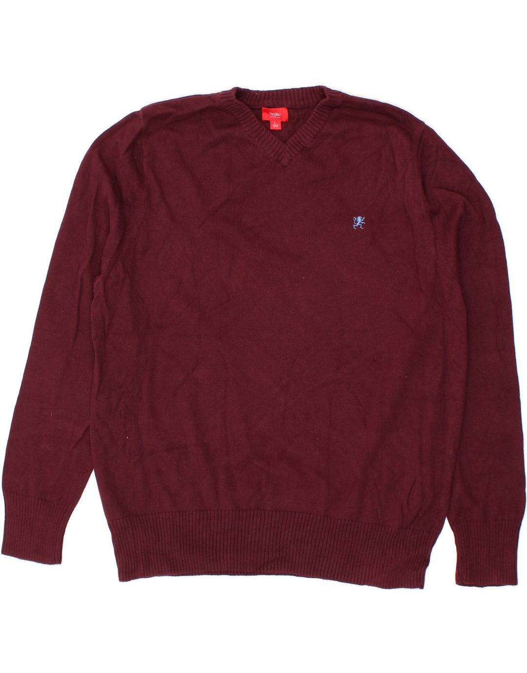 MOSSIMO Mens V-Neck Jumper Sweater Large Burgundy Cotton Vintage Mossimo and Second-Hand Mossimo from Messina Hembry 