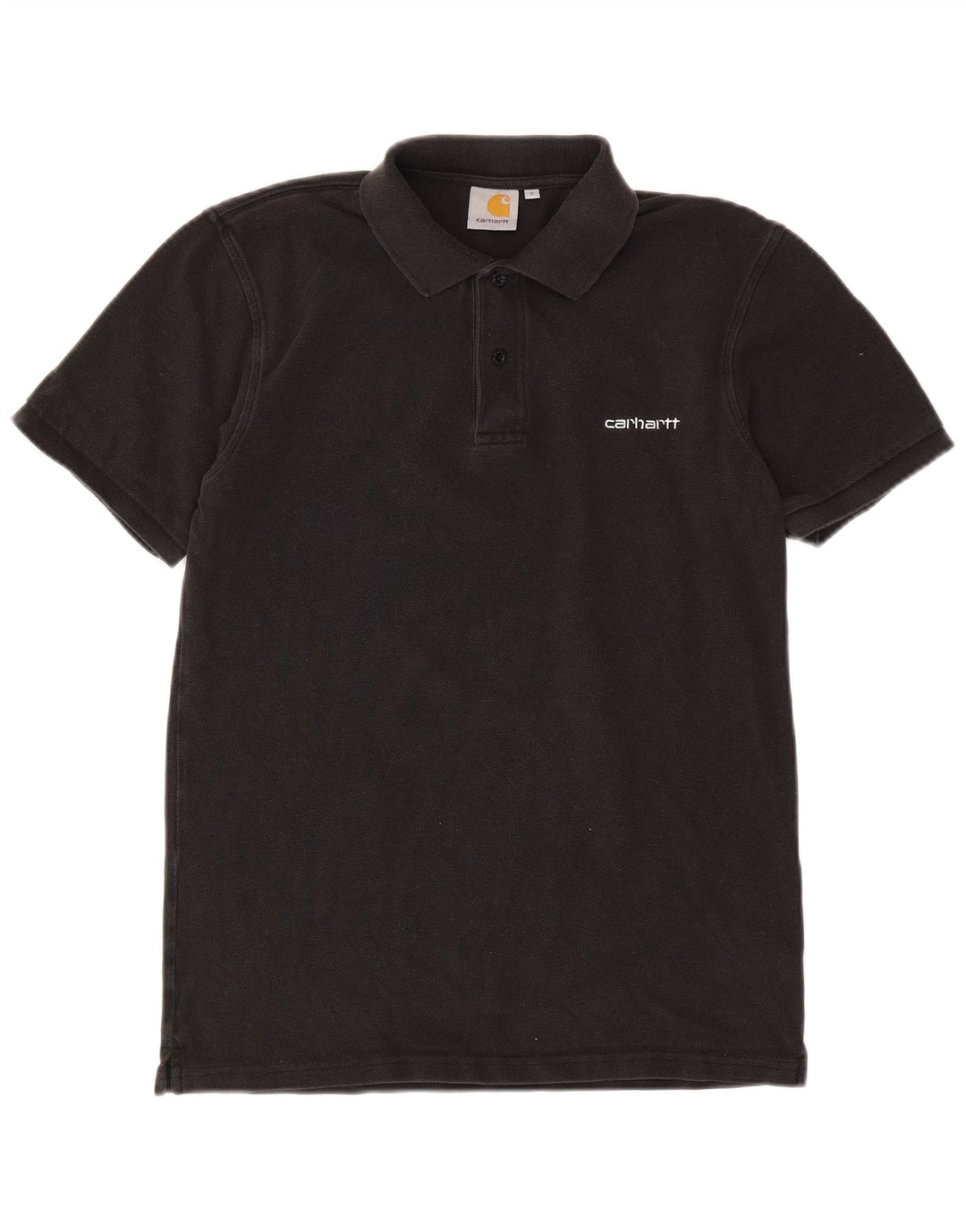 Ανδρικό μπλουζάκι πόλο Carhartt, μικρό μαύρο βαμβακερό