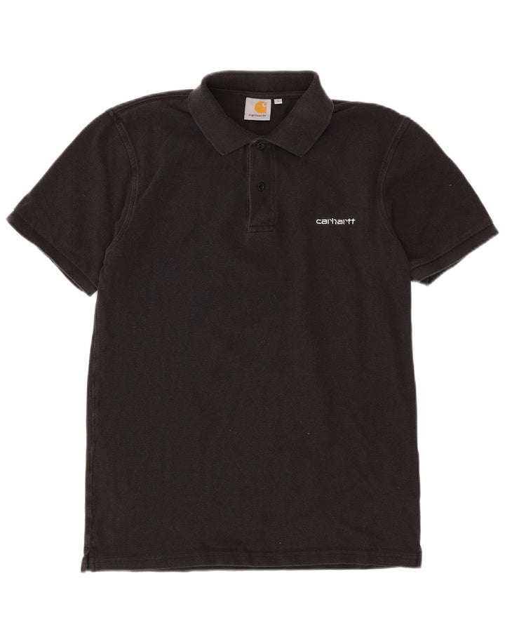 Ανδρικό μπλουζάκι πόλο Carhartt, μικρό μαύρο βαμβακερό